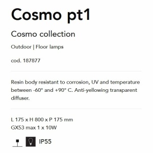 Stalp LED iluminat exterior design modern COSMO PT1 BIANCO 52307 universul-luminii.ro