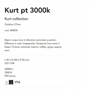 Stalp LED iluminat exterior, IP54 Kurt pt 3000k antracit 56497 universul-luminii.ro