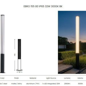 Stalp LED iluminat exterior IP65 EBRO H-155cm - Img 2