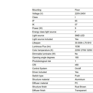 Stalp LED iluminat exterior IP65 ESPO H-60cm maro rustic - Img 3