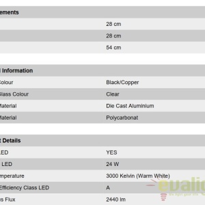 Stalp LED iluminat exterior IP65 H54cm DAIKO AL 11K/177.33 schwarz-kupfer OR 62297 universul-luminii.ro