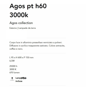 Stalp LED iluminat exterior modern Agos pt h60 3000k coffee 142987 universul-luminii.ro