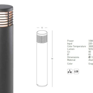 Stalp LED iluminat exterior modern IP65 Jarvis 154257 universul-luminii.ro
