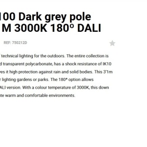 Stalp LED iluminat exterior simetric 180º IP65 RUSH 310cm 3000K DALI 128837 universul-luminii.ro