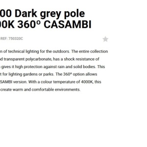Stalp LED iluminat exterior simetric 360º IP65 RUSH 370cm 4000K CASAMBI 129207 universul-luminii.ro
