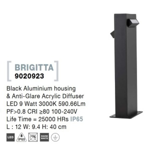 Stalp LED mic pentru iluminat exterior IP65 BRIGITTA 109157 universul-luminii.ro