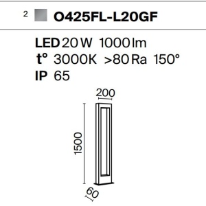 Stalp LED pentru iluminat exterior IP65 Bonn H-150cm 214197 universul-luminii.ro