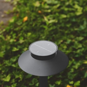 Stalp LED solar de exterior cu senzor de miscare IP44 Justina negru 125467 universul-luminii.ro