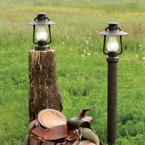 Stalp lumina piedestrala, iluminat exterior design rustic din fier forjat, inaltime 38cm, AL 6589 62147 universul-luminii.ro
