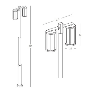 Stalp pentru iluminat exterior decorativ IP65 Mary H-220cm 154237 universul-luminii.ro