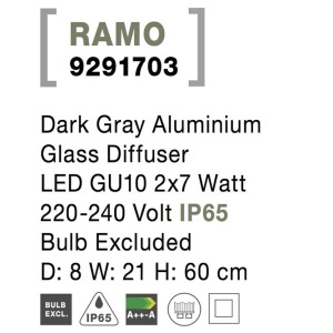 Stalp pentru iluminat exterior IP65 RAMO H-60cm NVL-9291703 190657 universul-luminii.ro