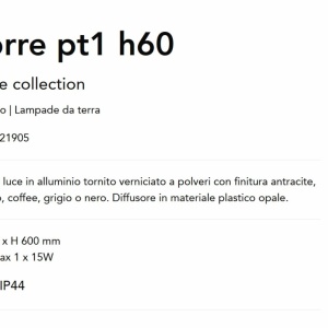 Stalp pentru iluminat exterior Torre pt1 h60 gri 143657 universul-luminii.ro