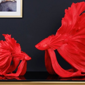 Statueta decorativa extravaganta Fisch Crowntail 35cm, rosu - Img 8