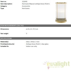 Suport lumanare design LUX Mayson L, alama antic 111641 HZ - Img 4