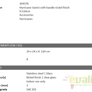 Suport lumanare design LUX Vanini L, nickel 104378 HZ - Img 2