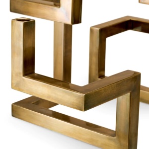 Suport pentru 5 lumanari, design LUX Skyline, alama vintage - Img 5