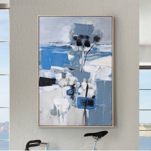 Tablou de perete pictura acrilica Paisaje azul 83x123cm