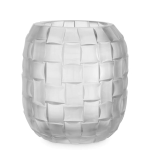 Vas decorativ design LUX realizat manual din sticla Varese S frosted - Img 4