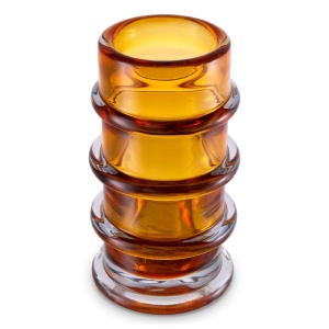 Vas decorativ din sticla design LUX Bloom amber - Img 3