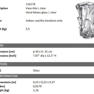 Vaza flori, Vas decorativ Aila L transparent - Img 4