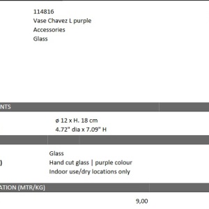 Vaza flori, Vas decorativ CHAVEZ L violet 114816 HZ - Img 4