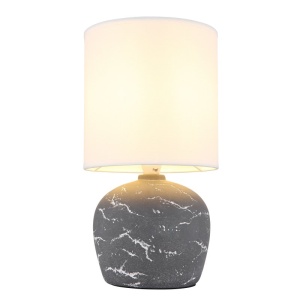 Veioza de masa ceramica gri textil alb MARBLE 250897 universul-luminii.ro
