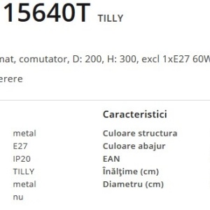 Veioza design modern Tilly 15640T GL 199017 universul-luminii.ro