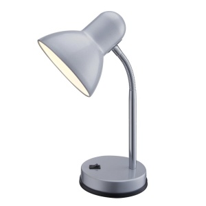 Veioza, lampa de masa Birou Basic argintiu metalizat 2487 GL