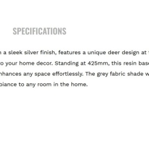Veioza/Lampa de masa Cerb design decorativ Deer argintiu/gri 139927 universul-luminii.ro