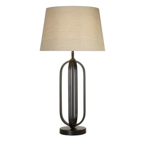 Veioza/Lampa de masa decorativa Chic negru/natural