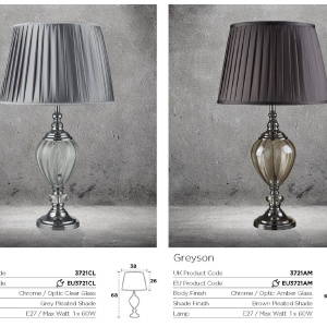 Veioza / Lampa de masa decorativa design elegant Grayson EU3721CL SRT 59967 universul-luminii.ro