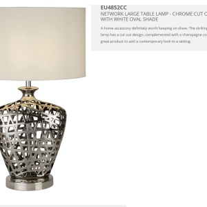 Veioza / Lampa de masa decorativa design elegant Network L EU4852CC SRT 52257 universul-luminii.ro