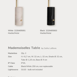 Veioza, lampa de masa design modern Mademoiselle alb 206067 universul-luminii.ro