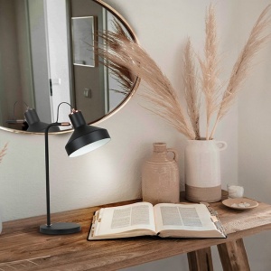 Veioza/Lampa de masa din metal design moderm Irias negru/cupru 87397 universul-luminii.ro