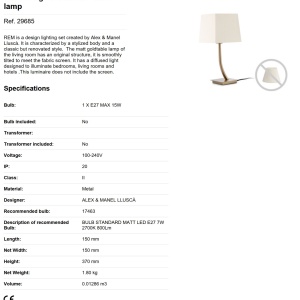 Veioza / Lampa de masa eleganta design clasic REM auriu/bej 190157 universul-luminii.ro