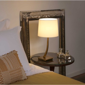 Veioza / Lampa de masa eleganta design clasic REM auriu/negru 84057 universul-luminii.ro