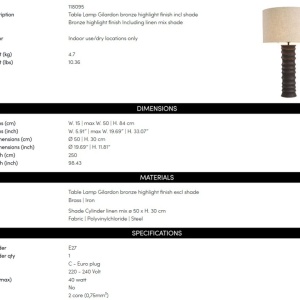 Veioza, Lampa de masa eleganta design LUX Gilardon bronz 222797 universul-luminii.ro