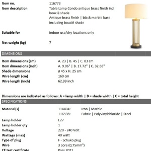 Veioza, Lampa de masa inalta design LUX Condo boucle crem 205477 universul-luminii.ro