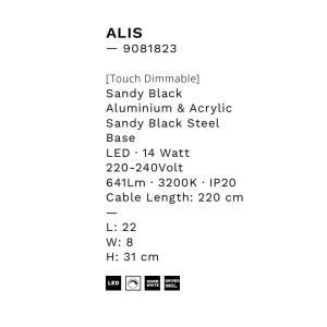 Veioza, Lampa de masa LED design modern Alis 169337 universul-luminii.ro