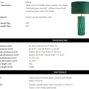 Veioza, Lampa de masa LUX, Ceramica, Verde, Amarello 183797 universul-luminii.ro