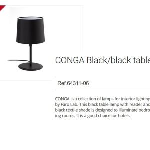 Veioza / Lampa de masa moderna design elegant CONGA neagra 64311-06 83937 universul-luminii.ro