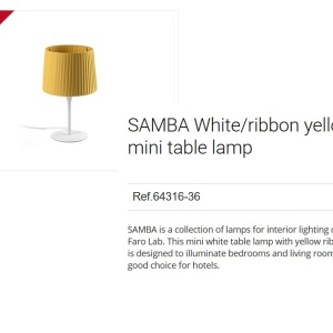Veioza / Lampa de masa moderna design elegant SAMBA mini alb/galben 64316-36 84277 universul-luminii.ro