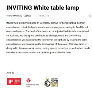 Veioza LED dimabila / Lampa de birou design ultra-modern INVITING alba 214987 universul-luminii.ro