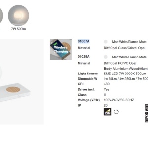 Veioza LED / Lampa de masa ultramoderna USB / Wireless charger NIKO 201727 universul-luminii.ro