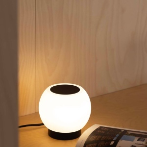 Veioza LED stil minimalist MOY negru, opal - Img 2