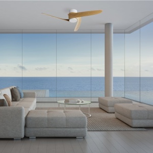 Ventilator smart Bluetooth si telecomanda GROENLAND S, alb/ lemn - Img 2
