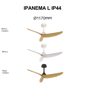 Ventilator tavan cu telecomanda IP44 IPANEMA L alb/lemn - Img 5