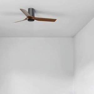 Ventilator tavan cu telecomanda PUNT TUB S negru/nuc