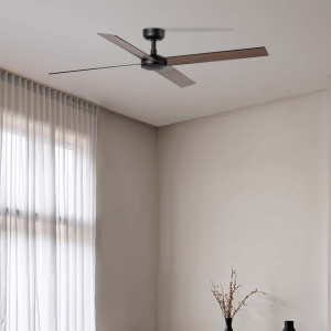 Ventilator tavan smart sistem TUYA si telecomanda RUDDER 4 L negru/nuc