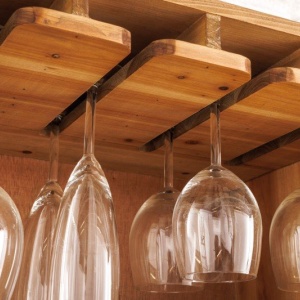 Vitrina cu spatiu depozitare sticle si pahare design industrial Seven Seas 150cm - Img 5